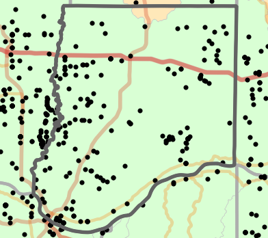 Ecological drainage unit locality map for Callaway County, Missouri
