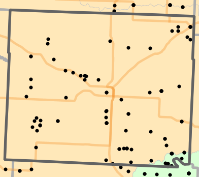 Ecological drainage unit locality map for Henry County, Missouri