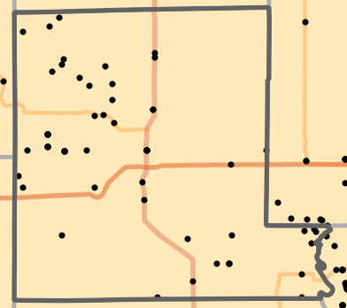Ecological drainage unit locality map for Livingston County, Missouri