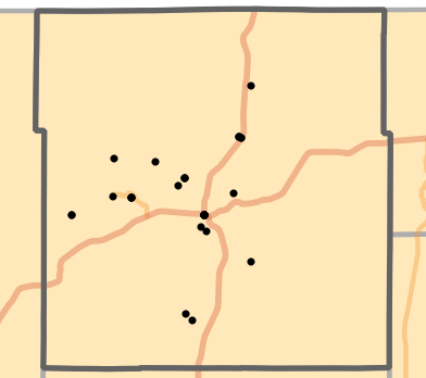 Ecological drainage unit locality map for Mercer County, Missouri