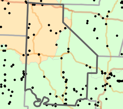 Ecological drainage unit locality map for Morgan County, Missouri