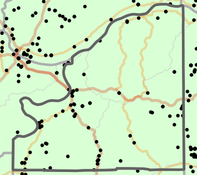 Ecological drainage unit locality map for Osage County, Missouri