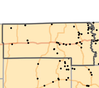 Ecological drainage unit locality map for Putnam County, Missouri