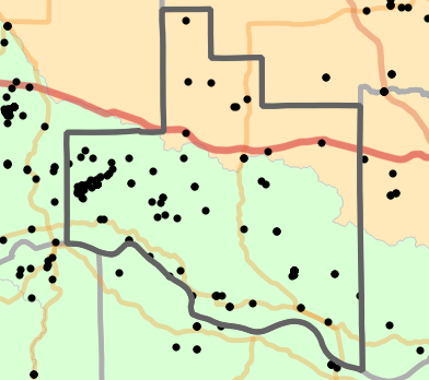 Ecological drainage unit locality map for Warren County, Missouri