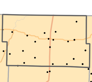 Ecological drainage unit locality map for Worth County, Missouri
