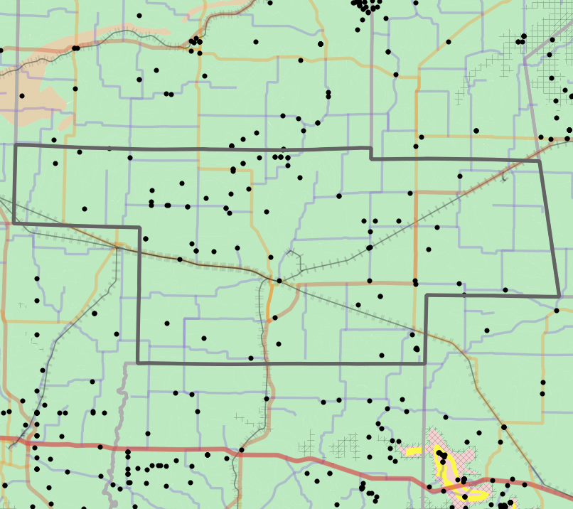 Geology locality map for Audrain County, Missouri