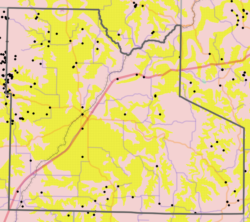 Geology locality map for Laclede County, Missouri