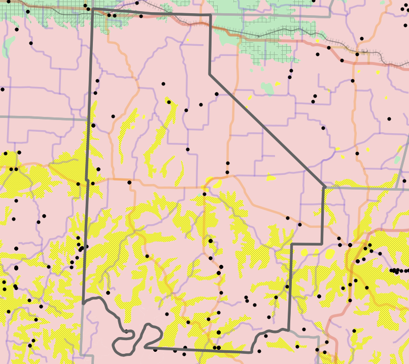 Geology locality map for Morgan County, Missouri