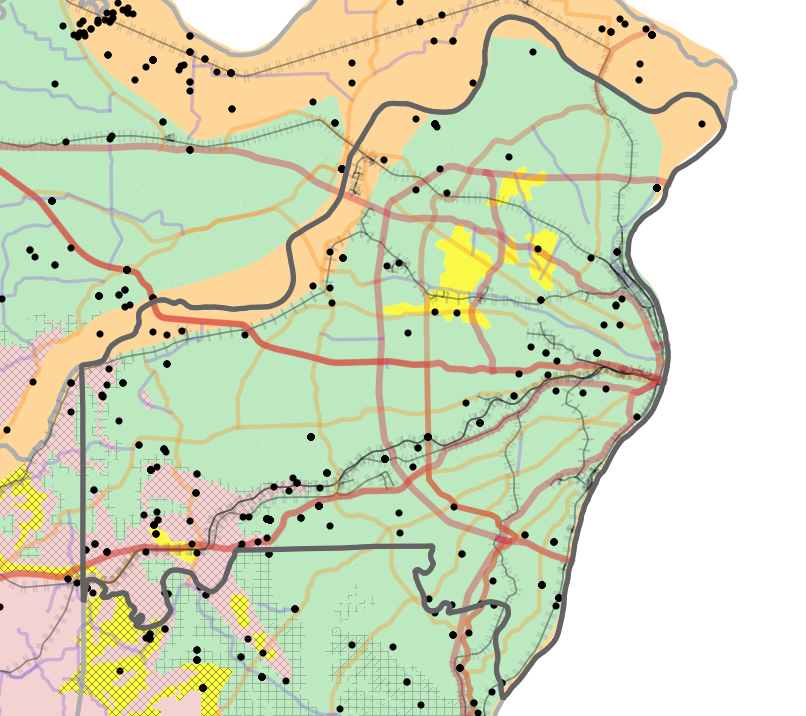 Geology locality map for Saint Louis County, Missouri