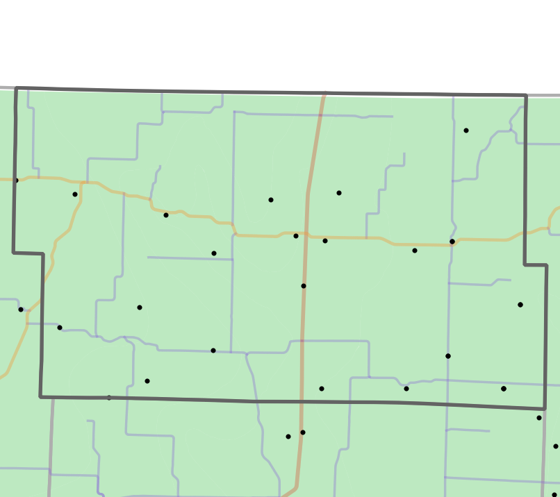 Geology locality map for Worth County, Missouri