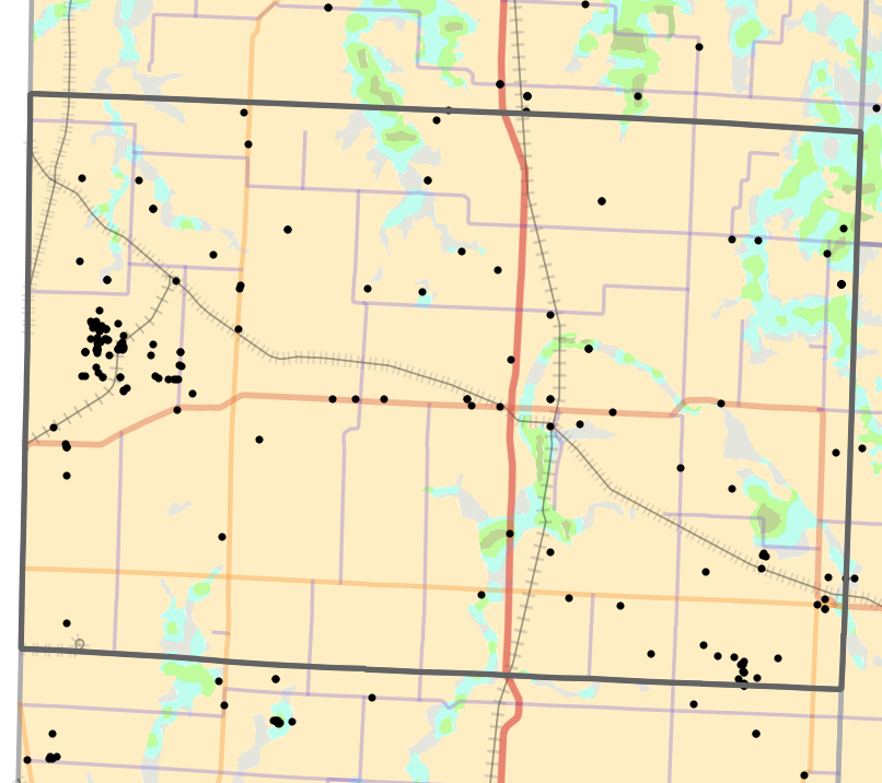Historical vegetation map for Barton County, Missouri