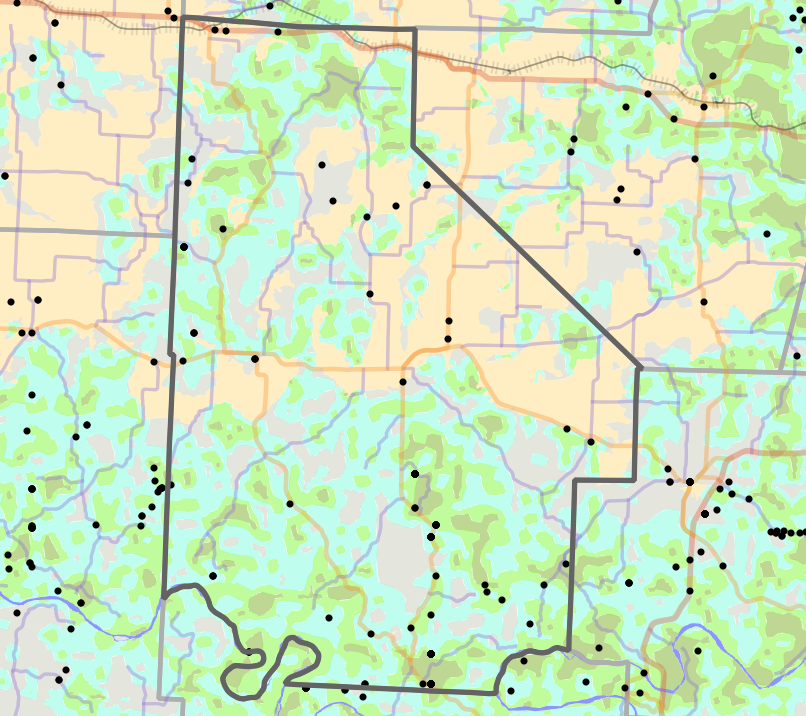Historical vegetation map for Morgan County, Missouri