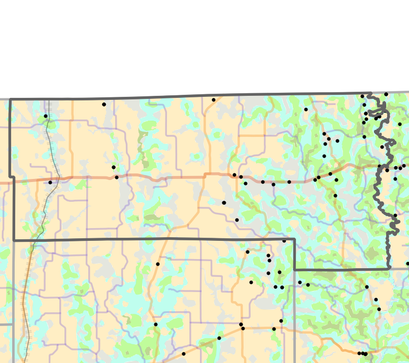 Historical vegetation map for Putnam County, Missouri