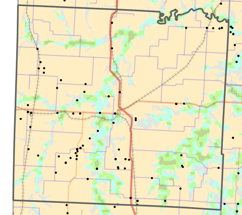 Historical vegetation map for Vernon County, Missouri