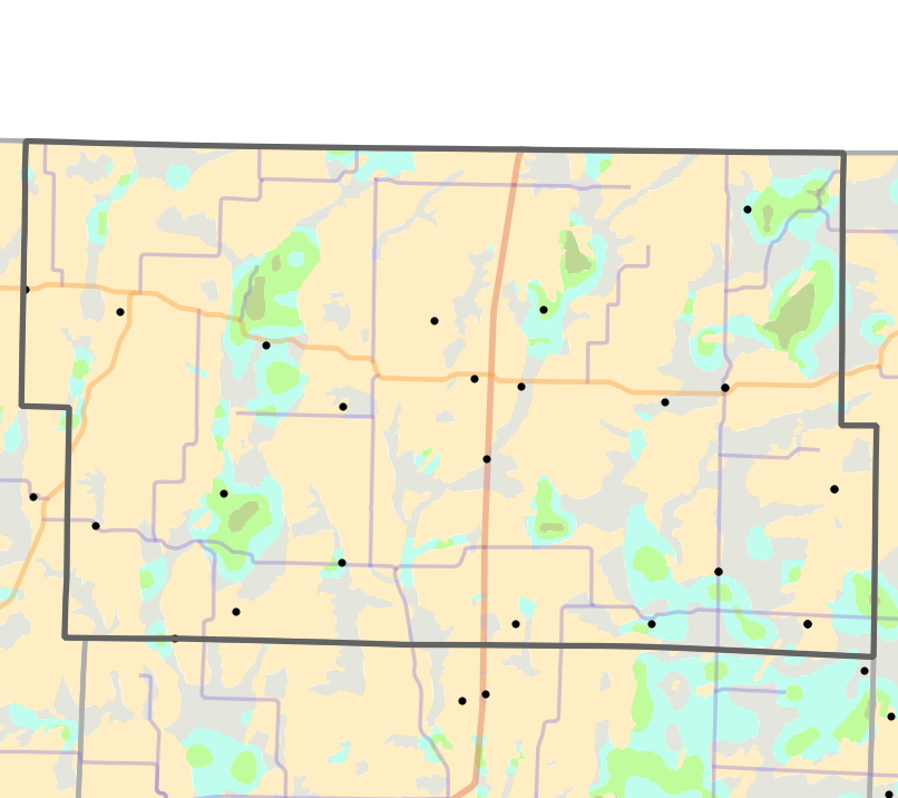 Historical vegetation map for Worth County, Missouri