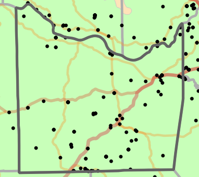 Level I Ecoregion locality map for Franklin County, Missouri