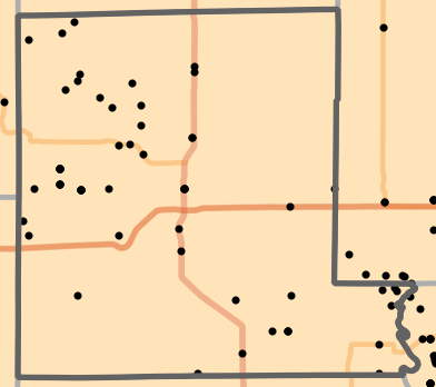 Level I Ecoregion locality map for Livingston County, Missouri