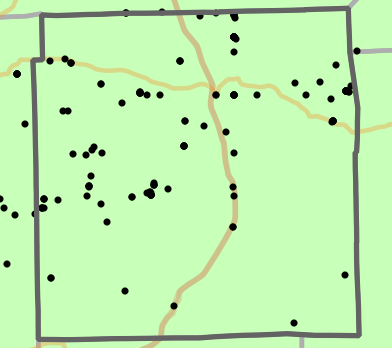 Level I Ecoregion locality map for Madison County, Missouri