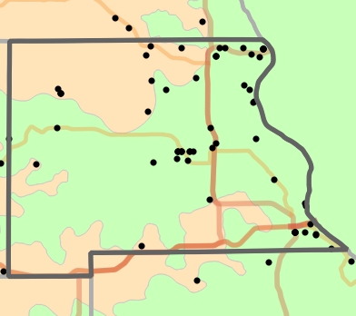 Level I Ecoregion locality map for Marion County, Missouri