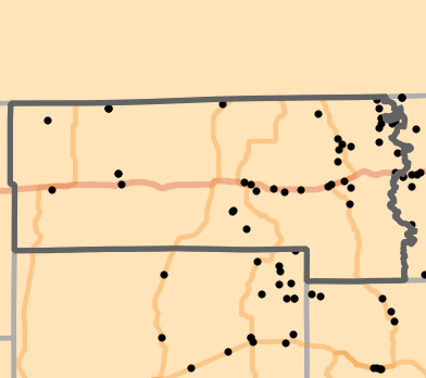Level I Ecoregion locality map for Putnam County, Missouri