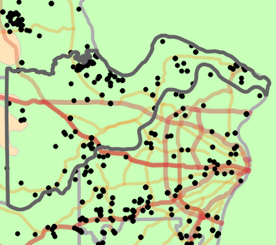 Level I Ecoregion locality map for Saint Charles County, Missouri