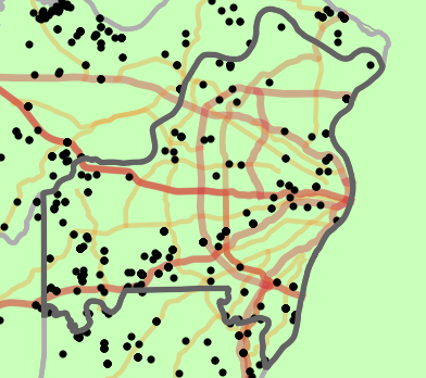 Level I Ecoregion locality map for Saint Louis County, Missouri