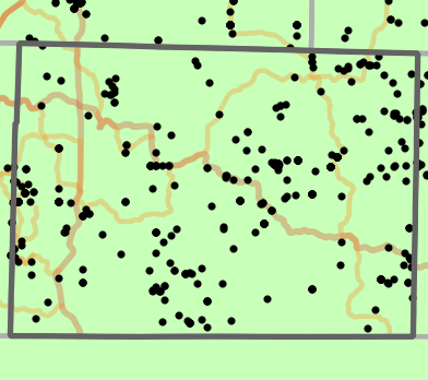 Level I Ecoregion locality map for Taney County, Missouri