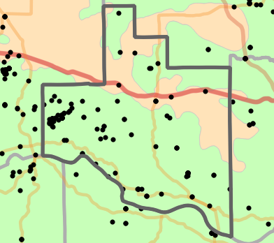 Level I Ecoregion locality map for Warren County, Missouri