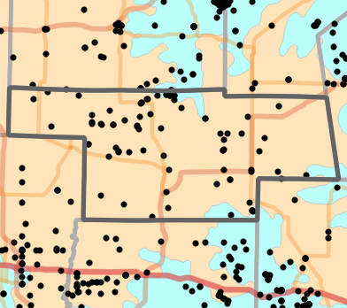 Level II Ecoregion locality map for Audrain County, Missouri