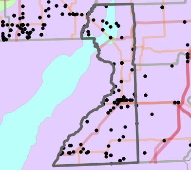 Level II Ecoregion locality map for Dunklin County, Missouri