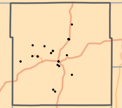 Level II Ecoregion locality map for Mercer County, Missouri