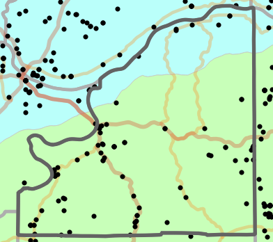 Level II Ecoregion locality map for Osage County, Missouri