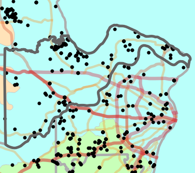 Level II Ecoregion locality map for Saint Charles County, Missouri