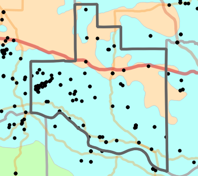 Level II Ecoregion locality map for Warren County, Missouri