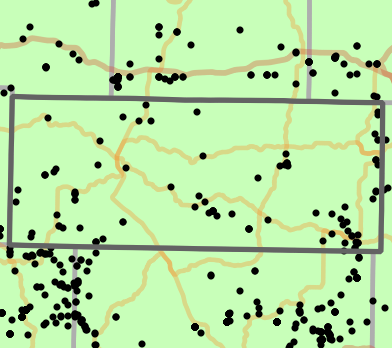 Level III Ecoregion locality map for Douglas County, Missouri