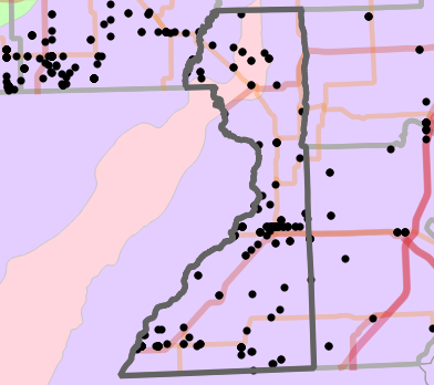 Level III Ecoregion locality map for Dunklin County, Missouri