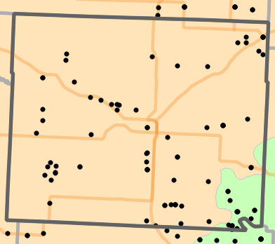 Level III Ecoregion locality map for Henry County, Missouri
