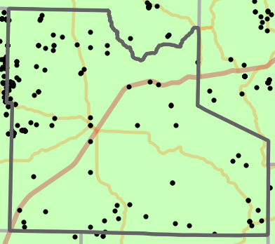 Level III Ecoregion locality map for Laclede County, Missouri