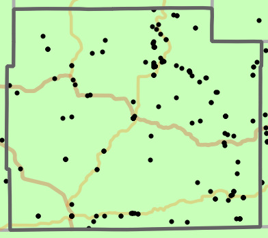 Level III Ecoregion locality map for Oregon County, Missouri