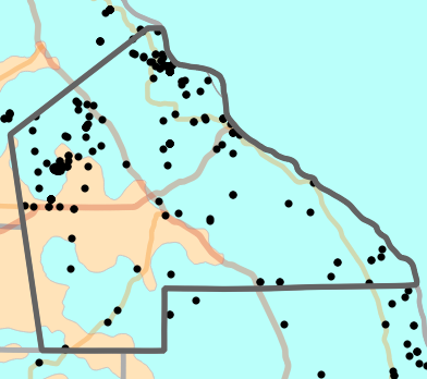 Level III Ecoregion locality map for Pike County, Missouri