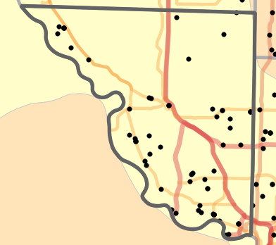 Level III Ecoregion locality map for Platte County, Missouri