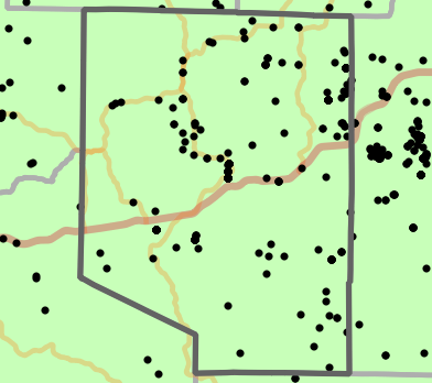 Level III Ecoregion locality map for Pulaski County, Missouri