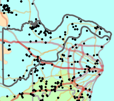 Level III Ecoregion locality map for Saint Charles County, Missouri