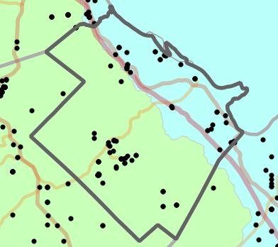 Level III Ecoregion locality map for Sainte Genevieve County, Missouri