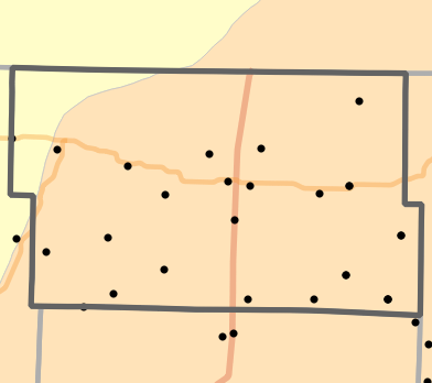 Level III Ecoregion locality map for Worth County, Missouri