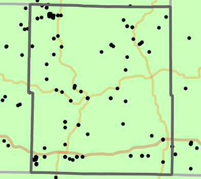 Level III Ecoregion locality map for Wright County, Missouri