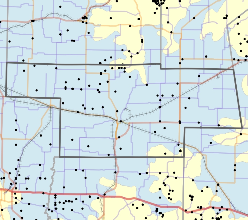 Level IV Ecoregion locality map for Audrain County, Missouri
