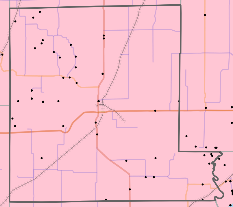 Level IV Ecoregion locality map for Livingston County, Missouri
