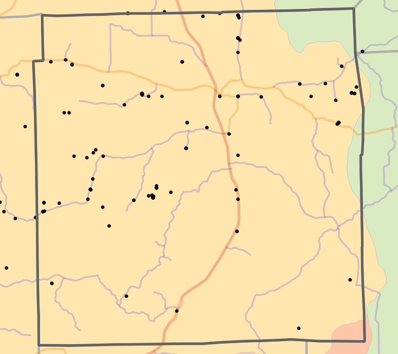 Level IV Ecoregion locality map for Madison County, Missouri