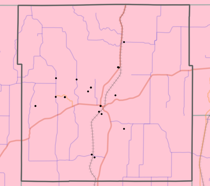 Level IV Ecoregion locality map for Mercer County, Missouri